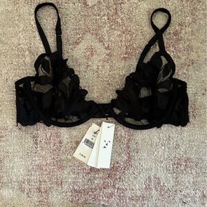 Fleur du mal 36B Lily black underwire Demi